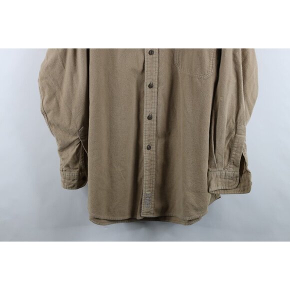 Vtg 90s Abercrombie & Fitch Mens L Distressed Chamois Cloth Button Down Shirt - Picture 3 of 15